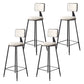 Contemporary Counter Bar Stool Backrest Velvet Bar Stool with Footrest, Iron Base Beige 4 Piece Set Clearhalo 'Bar Furniture' 'Bar Stools' 'bar_stools' 'furn' 'furn_bar_stools' 'furniture_bar_stools' 'Kitchen & Dining Furniture' 'kitchen&dining_furn' 'kitchen' 'kitchen_furn' Furniture' 4374561