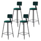 Contemporary Counter Bar Stool Backrest Velvet Bar Stool with Footrest, Iron Base Green 4 Piece Set Clearhalo 'Bar Furniture' 'Bar Stools' 'bar_stools' 'furn' 'furn_bar_stools' 'furniture_bar_stools' 'Kitchen & Dining Furniture' 'kitchen&dining_furn' 'kitchen' 'kitchen_furn' Furniture' 4374562