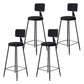 Contemporary Counter Bar Stool Backrest Velvet Bar Stool with Footrest, Iron Base Black 4 Piece Set Clearhalo 'Bar Furniture' 'Bar Stools' 'bar_stools' 'furn' 'furn_bar_stools' 'furniture_bar_stools' 'Kitchen & Dining Furniture' 'kitchen&dining_furn' 'kitchen' 'kitchen_furn' Furniture' 4374563