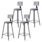 Contemporary Counter Bar Stool Backrest Velvet Bar Stool with Footrest, Iron Base Gray 4 Piece Set Clearhalo 'Bar Furniture' 'Bar Stools' 'bar_stools' 'furn' 'furn_bar_stools' 'furniture_bar_stools' 'Kitchen & Dining Furniture' 'kitchen&dining_furn' 'kitchen' 'kitchen_furn' Furniture' 4374566