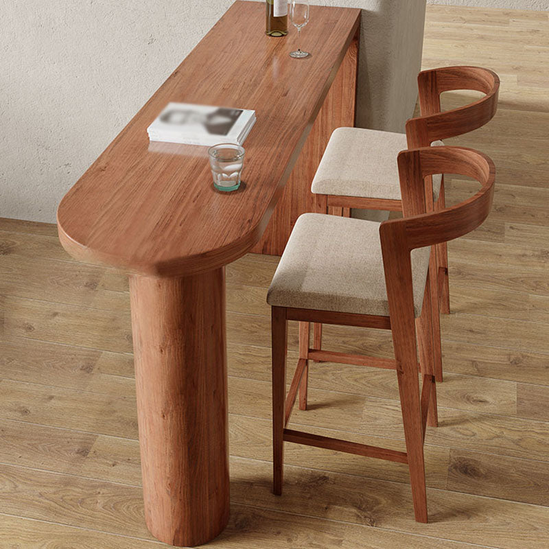 Pine Top Counter Table Wood Column Legs 42-inch Height Industrial Bar Table, Only Table 70.9"L x 15.7"W x 41.3"H Without Chairs Clearhalo 'Bar Furniture' 'Bar Tables' 'bar_tables' 'furn' 'furn_bar_tables' 'Furniture' 'furniture_bar_tables' 'Kitchen & Dining Furniture' 'kitchen&dining_furn' 'kitchen' 4374572