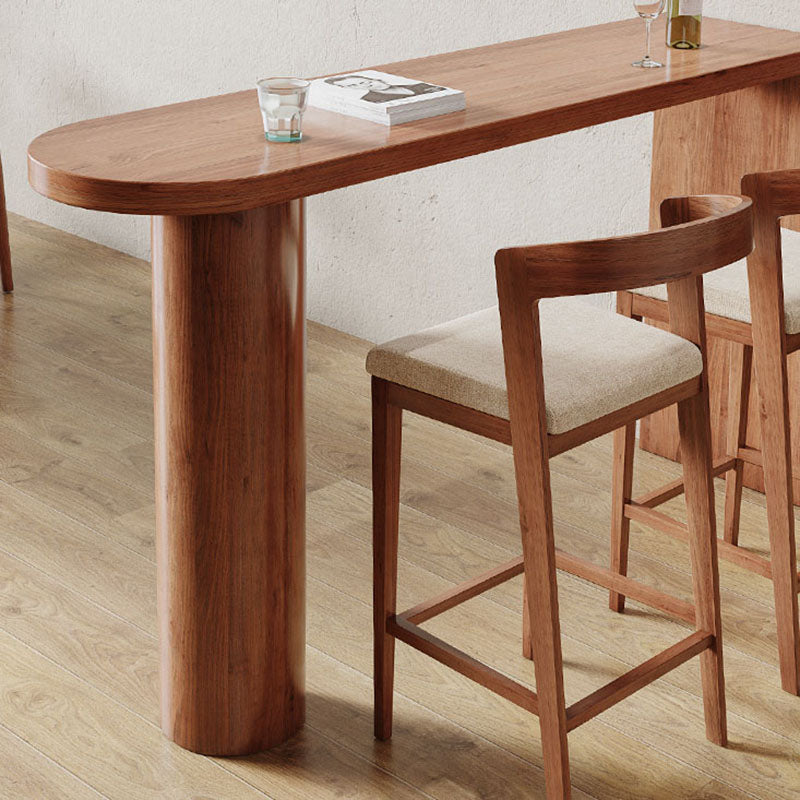 Pine Top Counter Table Wood Column Legs 42-inch Height Industrial Bar Table, Only Table 55.1"L x 15.7"W x 41.3"H Without Chairs Clearhalo 'Bar Furniture' 'Bar Tables' 'bar_tables' 'furn' 'furn_bar_tables' 'Furniture' 'furniture_bar_tables' 'Kitchen & Dining Furniture' 'kitchen&dining_furn' 'kitchen' 4374574