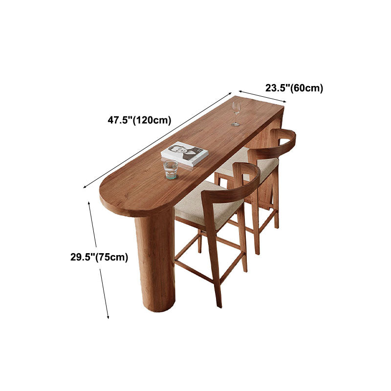 Pine Top Counter Table Wood Column Legs 42-inch Height Industrial Bar Table, Only Table Clearhalo 'Bar Furniture' 'Bar Tables' 'bar_tables' 'furn' 'furn_bar_tables' 'Furniture' 'furniture_bar_tables' 'Kitchen & Dining Furniture' 'kitchen&dining_furn' 'kitchen' 4374578