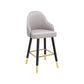Modern Armless Backrest Counter Stool Steel Cashier Bar Stool with Leather Cushion Grey Short Stool(22"H) Clearhalo 'Bar Furniture' 'Bar Stools' 'bar_stools' 'furn' 'furn_bar_stools' 'furniture_bar_stools' 'Kitchen & Dining Furniture' 'kitchen&dining_furn' 'kitchen' 'kitchen_furn' Furniture' 4374589