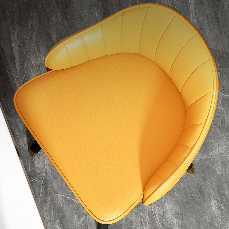 Modern Armless Backrest Counter Stool Steel Cashier Bar Stool with Leather Cushion Clearhalo 'Bar Furniture' 'Bar Stools' 'bar_stools' 'furn' 'furn_bar_stools' 'furniture_bar_stools' 'Kitchen & Dining Furniture' 'kitchen&dining_furn' 'kitchen' 'kitchen_furn' Furniture' 4374596