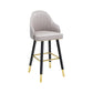 Modern Armless Backrest Counter Stool Steel Cashier Bar Stool with Leather Cushion Grey Counter Stool(26"H) Clearhalo 'Bar Furniture' 'Bar Stools' 'bar_stools' 'furn' 'furn_bar_stools' 'furniture_bar_stools' 'Kitchen & Dining Furniture' 'kitchen&dining_furn' 'kitchen' 'kitchen_furn' Furniture' 4374599