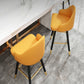 Modern Armless Backrest Counter Stool Steel Cashier Bar Stool with Leather Cushion Clearhalo 'Bar Furniture' 'Bar Stools' 'bar_stools' 'furn' 'furn_bar_stools' 'furniture_bar_stools' 'Kitchen & Dining Furniture' 'kitchen&dining_furn' 'kitchen' 'kitchen_furn' Furniture' 4374601