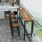 Metal Rectangle Fixed Table Bistro Bar Desk Outdoor Modern Bar Height Cocktail Table 70.9"L x 15.7"W x 41.3"H Dark Wood Without Chairs Clearhalo 'Bar Furniture' 'Bar Tables' 'bar_tables' 'furn' 'furn_bar_tables' 'Furniture' 'furniture_bar_tables' 'Kitchen & Dining Furniture' 4374607