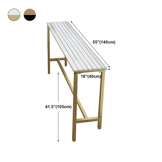 Metal Rectangle Fixed Table Bistro Bar Desk Outdoor Modern Bar Height Cocktail Table Clearhalo 'Bar Furniture' 'Bar Tables' 'bar_tables' 'furn' 'furn_bar_tables' 'Furniture' 'furniture_bar_tables' 'Kitchen & Dining Furniture' 4374616