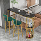 Stone Top Cocktail Table Glam Style 42-inch Height Metal Base Bar Table Black-Gold Without Chairs Clearhalo 'Bar Furniture' 'Bar Tables' 'bar_tables' 'furn' 'furn_bar_tables' 'Furniture' 'furniture_bar_tables' 'Kitchen & Dining Furniture' 'kitchen&dining_furn' 'kitchen' 4374639