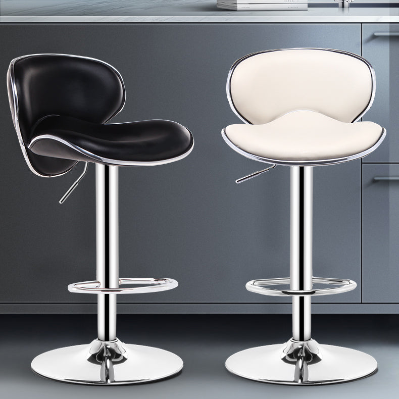 Swivel Modern PU Leather Bar Stools Adjustable Height Backrest Counter Chair Clearhalo 'Bar Furniture' 'Bar Stools' 'bar_stools' 'furn' 'furn_bar_stools' 'furniture_bar_stools' 'Kitchen & Dining Furniture' 'kitchen&dining_furn' 'kitchen' 'kitchen_furn' Furniture' 4374691