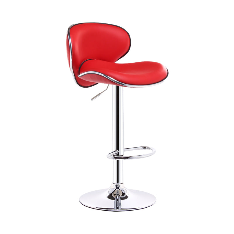 Swivel Modern PU Leather Bar Stools Adjustable Height Backrest Counter Chair Red 1 Piece Clearhalo 'Bar Furniture' 'Bar Stools' 'bar_stools' 'furn' 'furn_bar_stools' 'furniture_bar_stools' 'Kitchen & Dining Furniture' 'kitchen&dining_furn' 'kitchen' 'kitchen_furn' Furniture' 4374692