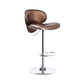 Swivel Modern PU Leather Bar Stools Adjustable Height Backrest Counter Chair Coffee 1 Piece Clearhalo 'Bar Furniture' 'Bar Stools' 'bar_stools' 'furn' 'furn_bar_stools' 'furniture_bar_stools' 'Kitchen & Dining Furniture' 'kitchen&dining_furn' 'kitchen' 'kitchen_furn' Furniture' 4374697