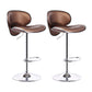 Swivel Modern PU Leather Bar Stools Adjustable Height Backrest Counter Chair Coffee 2 Piece Set Clearhalo 'Bar Furniture' 'Bar Stools' 'bar_stools' 'furn' 'furn_bar_stools' 'furniture_bar_stools' 'Kitchen & Dining Furniture' 'kitchen&dining_furn' 'kitchen' 'kitchen_furn' Furniture' 4374700