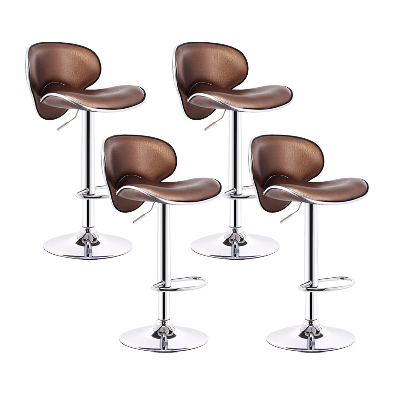 Swivel Modern PU Leather Bar Stools Adjustable Height Backrest Counter Chair Coffee 4 Piece Set Clearhalo 'Bar Furniture' 'Bar Stools' 'bar_stools' 'furn' 'furn_bar_stools' 'furniture_bar_stools' 'Kitchen & Dining Furniture' 'kitchen&dining_furn' 'kitchen' 'kitchen_furn' Furniture' 4374701
