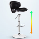 Swivel Modern PU Leather Bar Stools Adjustable Height Backrest Counter Chair Clearhalo 'Bar Furniture' 'Bar Stools' 'bar_stools' 'furn' 'furn_bar_stools' 'furniture_bar_stools' 'Kitchen & Dining Furniture' 'kitchen&dining_furn' 'kitchen' 'kitchen_furn' Furniture' 4374704
