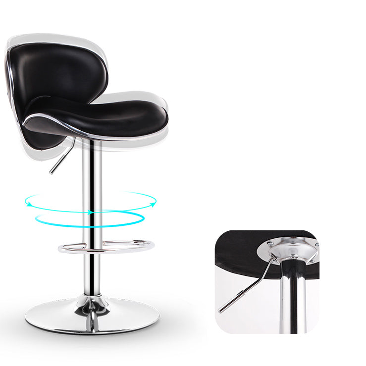 Swivel Modern PU Leather Bar Stools Adjustable Height Backrest Counter Chair Clearhalo 'Bar Furniture' 'Bar Stools' 'bar_stools' 'furn' 'furn_bar_stools' 'furniture_bar_stools' 'Kitchen & Dining Furniture' 'kitchen&dining_furn' 'kitchen' 'kitchen_furn' Furniture' 4374705
