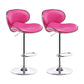 Swivel Modern PU Leather Bar Stools Adjustable Height Backrest Counter Chair Rose Red 2 Piece Set Clearhalo 'Bar Furniture' 'Bar Stools' 'bar_stools' 'furn' 'furn_bar_stools' 'furniture_bar_stools' 'Kitchen & Dining Furniture' 'kitchen&dining_furn' 'kitchen' 'kitchen_furn' Furniture' 4374706