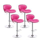 Swivel Modern PU Leather Bar Stools Adjustable Height Backrest Counter Chair Rose Red 4 Piece Set Clearhalo 'Bar Furniture' 'Bar Stools' 'bar_stools' 'furn' 'furn_bar_stools' 'furniture_bar_stools' 'Kitchen & Dining Furniture' 'kitchen&dining_furn' 'kitchen' 'kitchen_furn' Furniture' 4374707