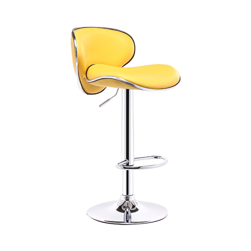 Swivel Modern PU Leather Bar Stools Adjustable Height Backrest Counter Chair Yellow 1 Piece Clearhalo 'Bar Furniture' 'Bar Stools' 'bar_stools' 'furn' 'furn_bar_stools' 'furniture_bar_stools' 'Kitchen & Dining Furniture' 'kitchen&dining_furn' 'kitchen' 'kitchen_furn' Furniture' 4374708