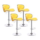 Swivel Modern PU Leather Bar Stools Adjustable Height Backrest Counter Chair Yellow 4 Piece Set Clearhalo 'Bar Furniture' 'Bar Stools' 'bar_stools' 'furn' 'furn_bar_stools' 'furniture_bar_stools' 'Kitchen & Dining Furniture' 'kitchen&dining_furn' 'kitchen' 'kitchen_furn' Furniture' 4374710