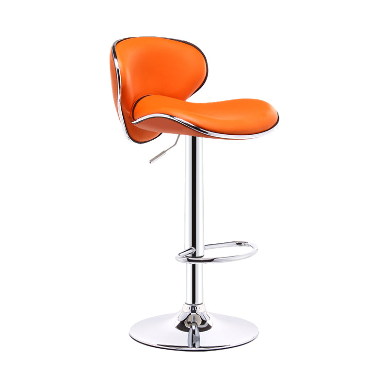 Swivel Modern PU Leather Bar Stools Adjustable Height Backrest Counter Chair Orange 1 Piece Clearhalo 'Bar Furniture' 'Bar Stools' 'bar_stools' 'furn' 'furn_bar_stools' 'furniture_bar_stools' 'Kitchen & Dining Furniture' 'kitchen&dining_furn' 'kitchen' 'kitchen_furn' Furniture' 4374711