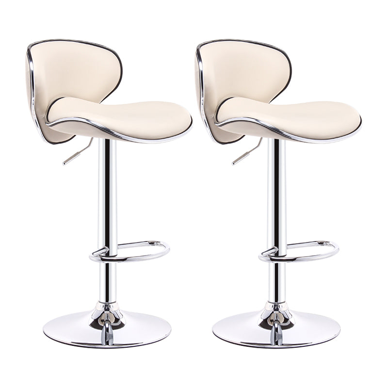 Swivel Modern PU Leather Bar Stools Adjustable Height Backrest Counter Chair Beige 2 Piece Set Clearhalo 'Bar Furniture' 'Bar Stools' 'bar_stools' 'furn' 'furn_bar_stools' 'furniture_bar_stools' 'Kitchen & Dining Furniture' 'kitchen&dining_furn' 'kitchen' 'kitchen_furn' Furniture' 4374714