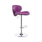 Swivel Modern PU Leather Bar Stools Adjustable Height Backrest Counter Chair Purple 1 Piece Clearhalo 'Bar Furniture' 'Bar Stools' 'bar_stools' 'furn' 'furn_bar_stools' 'furniture_bar_stools' 'Kitchen & Dining Furniture' 'kitchen&dining_furn' 'kitchen' 'kitchen_furn' Furniture' 4374716