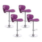 Swivel Modern PU Leather Bar Stools Adjustable Height Backrest Counter Chair Purple 4 Piece Set Clearhalo 'Bar Furniture' 'Bar Stools' 'bar_stools' 'furn' 'furn_bar_stools' 'furniture_bar_stools' 'Kitchen & Dining Furniture' 'kitchen&dining_furn' 'kitchen' 'kitchen_furn' Furniture' 4374718
