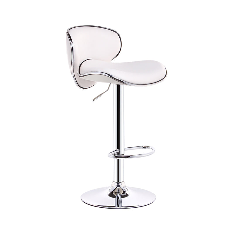 Swivel Modern PU Leather Bar Stools Adjustable Height Backrest Counter Chair White 1 Piece Clearhalo 'Bar Furniture' 'Bar Stools' 'bar_stools' 'furn' 'furn_bar_stools' 'furniture_bar_stools' 'Kitchen & Dining Furniture' 'kitchen&dining_furn' 'kitchen' 'kitchen_furn' Furniture' 4374719
