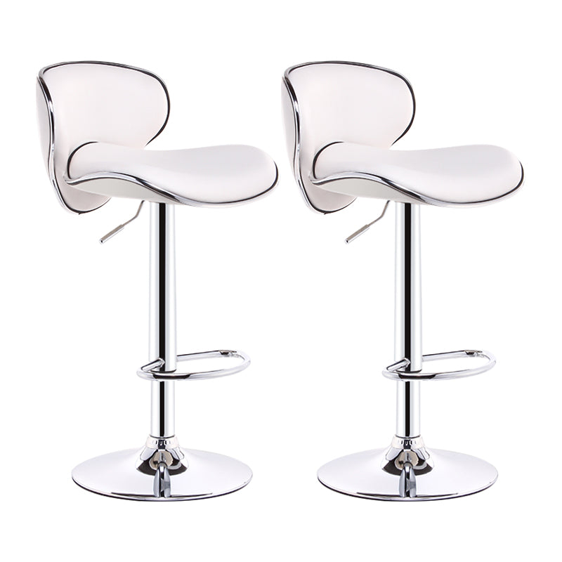 Swivel Modern PU Leather Bar Stools Adjustable Height Backrest Counter Chair White 2 Piece Set Clearhalo 'Bar Furniture' 'Bar Stools' 'bar_stools' 'furn' 'furn_bar_stools' 'furniture_bar_stools' 'Kitchen & Dining Furniture' 'kitchen&dining_furn' 'kitchen' 'kitchen_furn' Furniture' 4374720