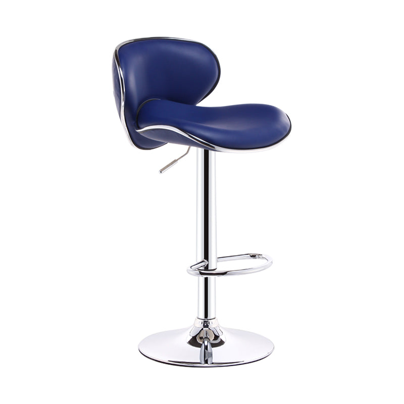 Swivel Modern PU Leather Bar Stools Adjustable Height Backrest Counter Chair Royal Blue 1 Piece Clearhalo 'Bar Furniture' 'Bar Stools' 'bar_stools' 'furn' 'furn_bar_stools' 'furniture_bar_stools' 'Kitchen & Dining Furniture' 'kitchen&dining_furn' 'kitchen' 'kitchen_furn' Furniture' 4374722