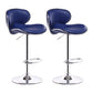 Swivel Modern PU Leather Bar Stools Adjustable Height Backrest Counter Chair Royal Blue 2 Piece Set Clearhalo 'Bar Furniture' 'Bar Stools' 'bar_stools' 'furn' 'furn_bar_stools' 'furniture_bar_stools' 'Kitchen & Dining Furniture' 'kitchen&dining_furn' 'kitchen' 'kitchen_furn' Furniture' 4374723