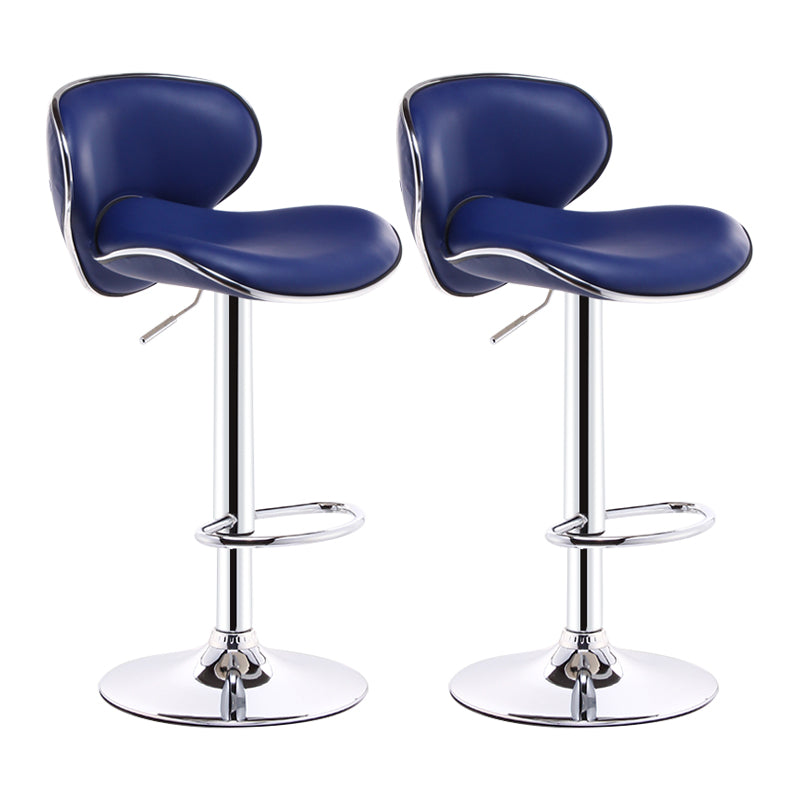 Swivel Modern PU Leather Bar Stools Adjustable Height Backrest Counter Chair Royal Blue 2 Piece Set Clearhalo 'Bar Furniture' 'Bar Stools' 'bar_stools' 'furn' 'furn_bar_stools' 'furniture_bar_stools' 'Kitchen & Dining Furniture' 'kitchen&dining_furn' 'kitchen' 'kitchen_furn' Furniture' 4374723