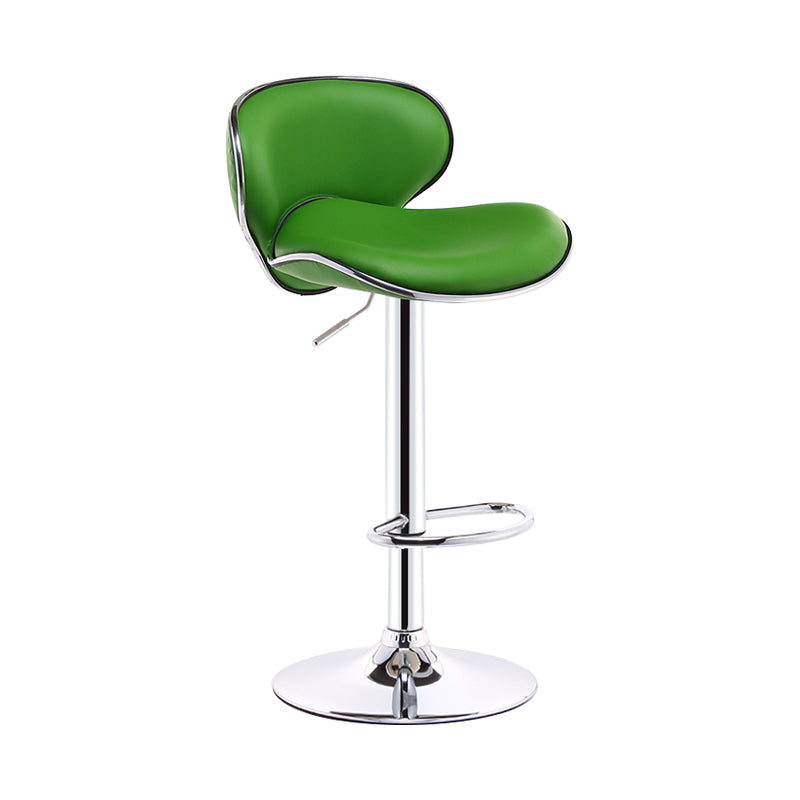 Swivel Modern PU Leather Bar Stools Adjustable Height Backrest Counter Chair Green 1 Piece Clearhalo 'Bar Furniture' 'Bar Stools' 'bar_stools' 'furn' 'furn_bar_stools' 'furniture_bar_stools' 'Kitchen & Dining Furniture' 'kitchen&dining_furn' 'kitchen' 'kitchen_furn' Furniture' 4374725
