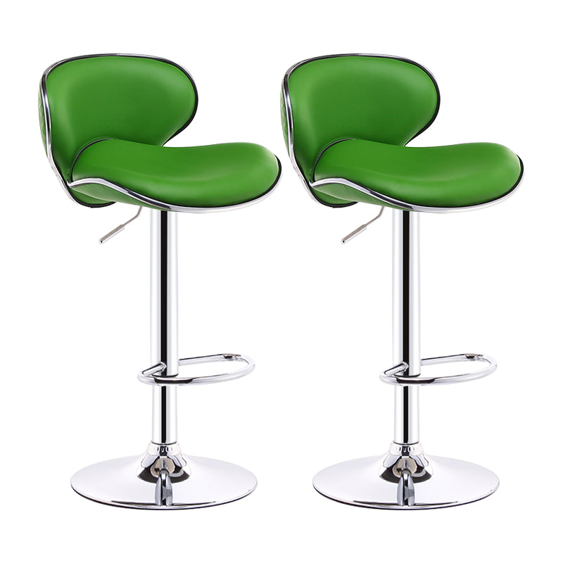 Swivel Modern PU Leather Bar Stools Adjustable Height Backrest Counter Chair Green 2 Piece Set Clearhalo 'Bar Furniture' 'Bar Stools' 'bar_stools' 'furn' 'furn_bar_stools' 'furniture_bar_stools' 'Kitchen & Dining Furniture' 'kitchen&dining_furn' 'kitchen' 'kitchen_furn' Furniture' 4374726