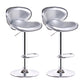 Swivel Modern PU Leather Bar Stools Adjustable Height Backrest Counter Chair Silver 2 Piece Set Clearhalo 'Bar Furniture' 'Bar Stools' 'bar_stools' 'furn' 'furn_bar_stools' 'furniture_bar_stools' 'Kitchen & Dining Furniture' 'kitchen&dining_furn' 'kitchen' 'kitchen_furn' Furniture' 4374729