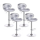 Swivel Modern PU Leather Bar Stools Adjustable Height Backrest Counter Chair Silver 4 Piece Set Clearhalo 'Bar Furniture' 'Bar Stools' 'bar_stools' 'furn' 'furn_bar_stools' 'furniture_bar_stools' 'Kitchen & Dining Furniture' 'kitchen&dining_furn' 'kitchen' 'kitchen_furn' Furniture' 4374730