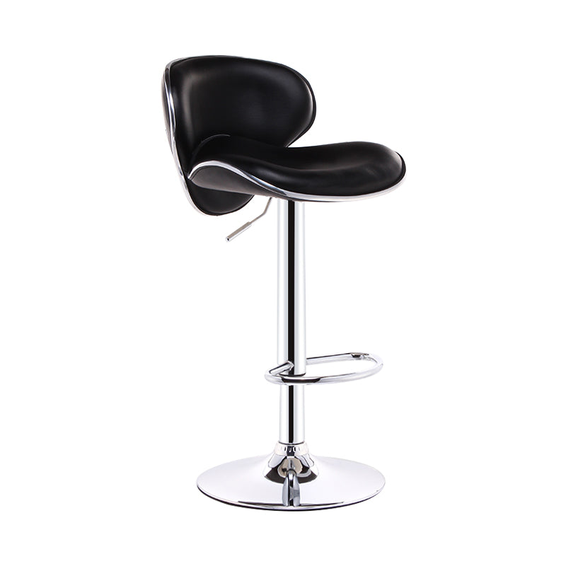 Swivel Modern PU Leather Bar Stools Adjustable Height Backrest Counter Chair Black 1 Piece Clearhalo 'Bar Furniture' 'Bar Stools' 'bar_stools' 'furn' 'furn_bar_stools' 'furniture_bar_stools' 'Kitchen & Dining Furniture' 'kitchen&dining_furn' 'kitchen' 'kitchen_furn' Furniture' 4374731