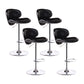 Swivel Modern PU Leather Bar Stools Adjustable Height Backrest Counter Chair Black 4 Piece Set Clearhalo 'Bar Furniture' 'Bar Stools' 'bar_stools' 'furn' 'furn_bar_stools' 'furniture_bar_stools' 'Kitchen & Dining Furniture' 'kitchen&dining_furn' 'kitchen' 'kitchen_furn' Furniture' 4374733