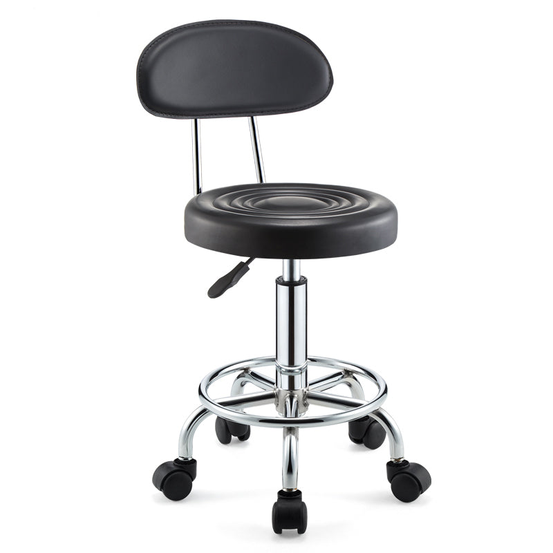 Modern Armless Liftable Counter Stool Iron Bedroom Bar Stool with Cushion and Pedal Gloss Black Clearhalo 'Bar Furniture' 'Bar Stools' 'bar_stools' 'furn' 'furn_bar_stools' 'furniture_bar_stools' 'Kitchen & Dining Furniture' 'kitchen&dining_furn' 'kitchen' 'kitchen_furn' Furniture' 4380177