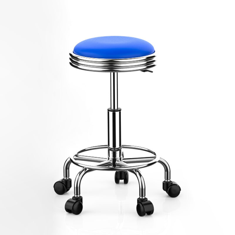 Modern Armless Liftable Counter Stool Iron Bedroom Bar Stool with Cushion and Pedal Sky Blue Clearhalo 'Bar Furniture' 'Bar Stools' 'bar_stools' 'furn' 'furn_bar_stools' 'furniture_bar_stools' 'Kitchen & Dining Furniture' 'kitchen&dining_furn' 'kitchen' 'kitchen_furn' Furniture' 4380178