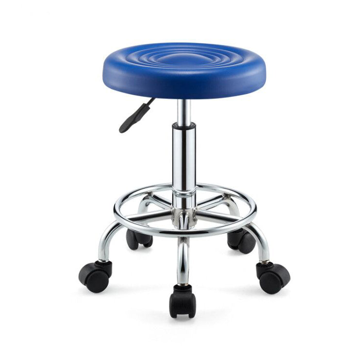 Modern Armless Liftable Counter Stool Iron Bedroom Bar Stool with Cushion and Pedal Blue Clearhalo 'Bar Furniture' 'Bar Stools' 'bar_stools' 'furn' 'furn_bar_stools' 'furniture_bar_stools' 'Kitchen & Dining Furniture' 'kitchen&dining_furn' 'kitchen' 'kitchen_furn' Furniture' 4380180