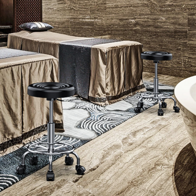 Modern Armless Liftable Counter Stool Iron Bedroom Bar Stool with Cushion and Pedal Clearhalo 'Bar Furniture' 'Bar Stools' 'bar_stools' 'furn' 'furn_bar_stools' 'furniture_bar_stools' 'Kitchen & Dining Furniture' 'kitchen&dining_furn' 'kitchen' 'kitchen_furn' Furniture' 4380181