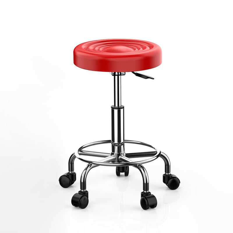 Modern Armless Liftable Counter Stool Iron Bedroom Bar Stool with Cushion and Pedal Red Clearhalo 'Bar Furniture' 'Bar Stools' 'bar_stools' 'furn' 'furn_bar_stools' 'furniture_bar_stools' 'Kitchen & Dining Furniture' 'kitchen&dining_furn' 'kitchen' 'kitchen_furn' Furniture' 4380193