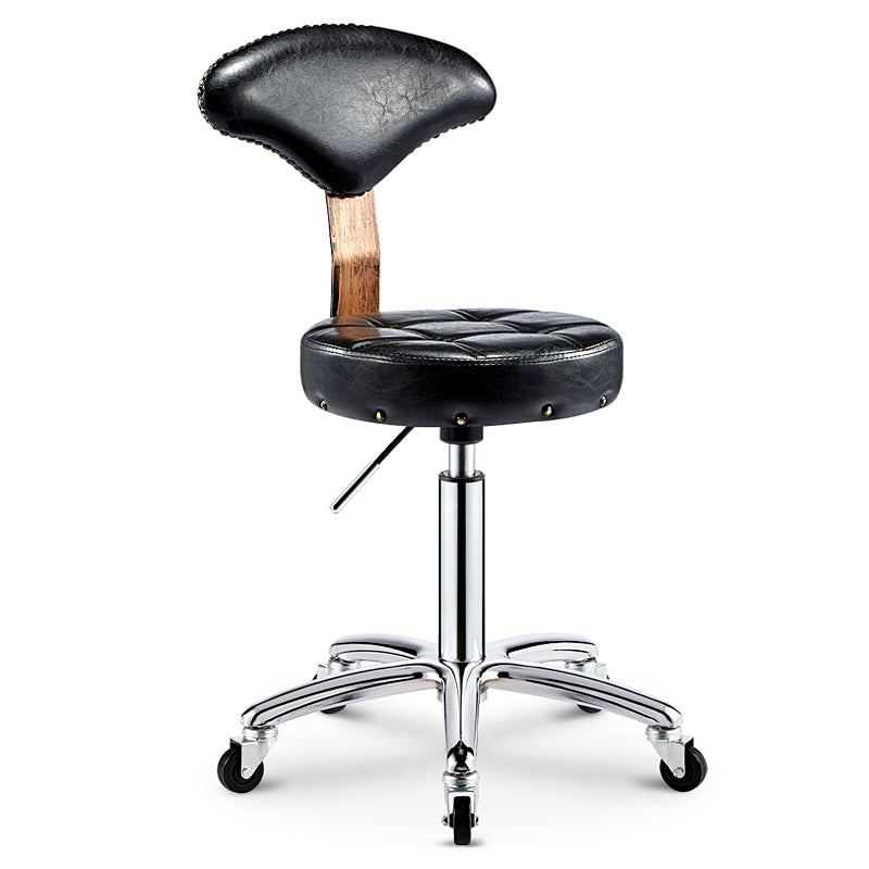 Modern Armless Liftable Counter Stool Iron Bedroom Bar Stool with Cushion and Pedal Green-Black Clearhalo 'Bar Furniture' 'Bar Stools' 'bar_stools' 'furn' 'furn_bar_stools' 'furniture_bar_stools' 'Kitchen & Dining Furniture' 'kitchen&dining_furn' 'kitchen' 'kitchen_furn' Furniture' 4380194