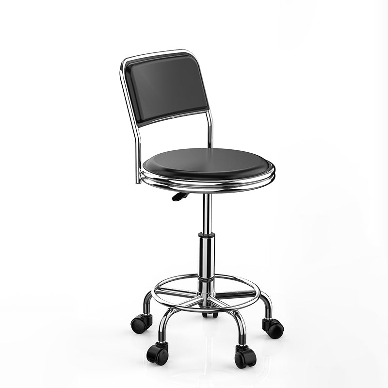 Modern Armless Liftable Counter Stool Iron Bedroom Bar Stool with Cushion and Pedal Matte Black Clearhalo 'Bar Furniture' 'Bar Stools' 'bar_stools' 'furn' 'furn_bar_stools' 'furniture_bar_stools' 'Kitchen & Dining Furniture' 'kitchen&dining_furn' 'kitchen' 'kitchen_furn' Furniture' 4380196