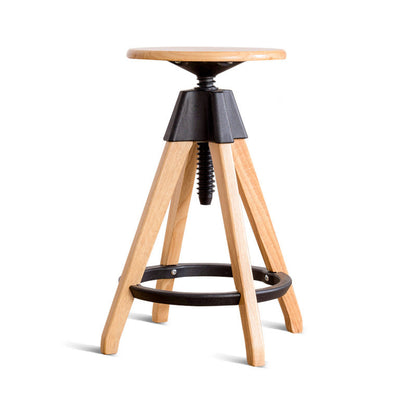Adjustable Modern Counter Bar Stool Armless Wood Backless Bar Stool with Swivel 1 Piece Bar Stool (28" H) Clearhalo 'Bar Furniture' 'Bar Stools' 'bar_stools' 'furn' 'furn_bar_stools' 'furniture_bar_stools' 'Kitchen & Dining Furniture' 'kitchen&dining_furn' 'kitchen' 'kitchen_furn' Furniture' 4380204
