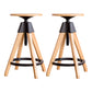 Adjustable Modern Counter Bar Stool Armless Wood Backless Bar Stool with Swivel 2 Piece Set Bar Stool (28" H) Clearhalo 'Bar Furniture' 'Bar Stools' 'bar_stools' 'furn' 'furn_bar_stools' 'furniture_bar_stools' 'Kitchen & Dining Furniture' 'kitchen&dining_furn' 'kitchen' 'kitchen_furn' Furniture' 4380205