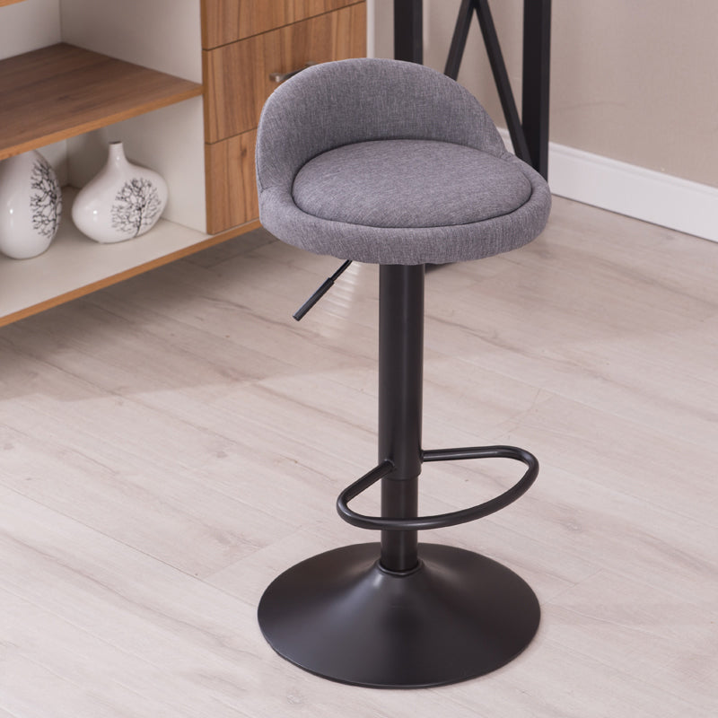 Modern Liftable Backrest Counter Stool Steel Household Bar Stool with Cushion and Pedal Grey 1 Piece Clearhalo 'Bar Furniture' 'Bar Stools' 'bar_stools' 'furn' 'furn_bar_stools' 'furniture_bar_stools' 'Kitchen & Dining Furniture' 'kitchen&dining_furn' 'kitchen' 'kitchen_furn' Furniture' 4380221